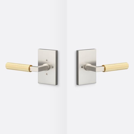 Sure-Loc Hardware Sure-Loc Hardware Levanto Privacy Rosette, Nickel, Knurled Grip in Satin Brass LV102 NI GRIP-KN SB
